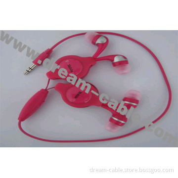 2-in-1 Retractable Sharing Stereo Earphones for Smart Phone/MP3